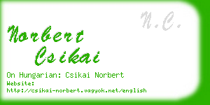 norbert csikai business card